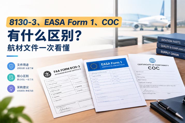 8130-3、EASA Form 1、COC有什么区别？航材文件一次看懂